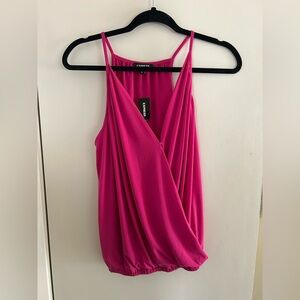 Express Hot Pink Surplice Camisole